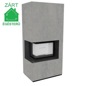 Floki Box baloldali üveges "Szürke beton" kőburkolattal