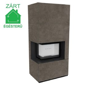 Floki Box baloldali üveges "Ólom szürke" kőburkolattal